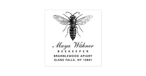 1800s Queen Bee Beekeeper Return Address Self Inking Stamp Zazzle