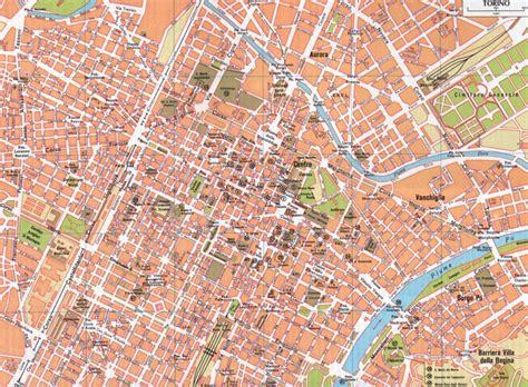 Mappa Del Centro Di Torino Piemonte Italia