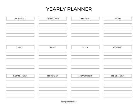 Yearly Planner 40 Free Pdf Templates