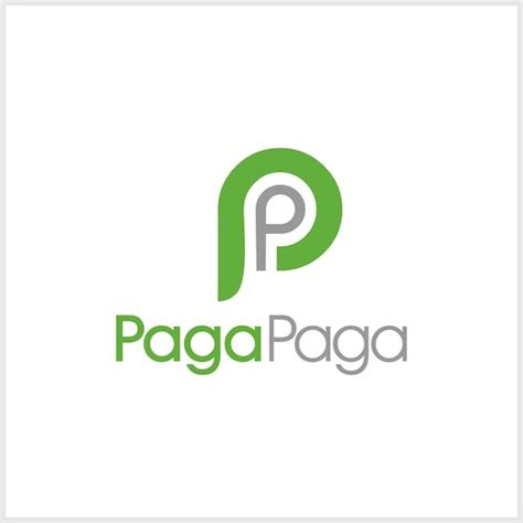 vibrant green  gray circular logo  paga paga text jiffy designs