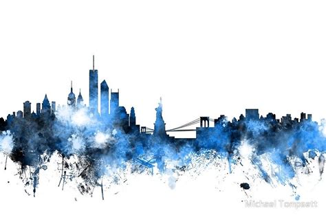 New York Skyline Watercolor Art Print