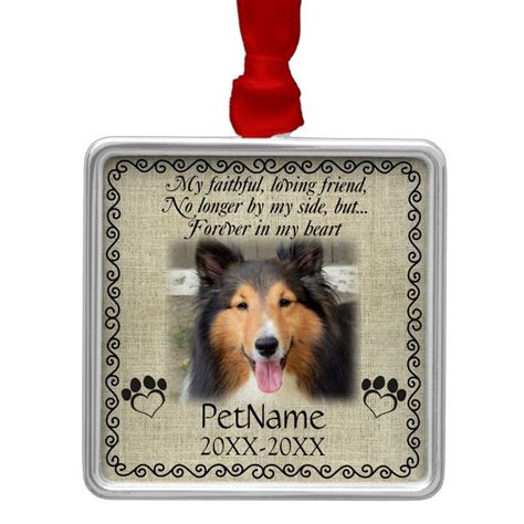 My Faithful Friend Pet Sympathy Custom Burlap Metal Ornament Zazzle