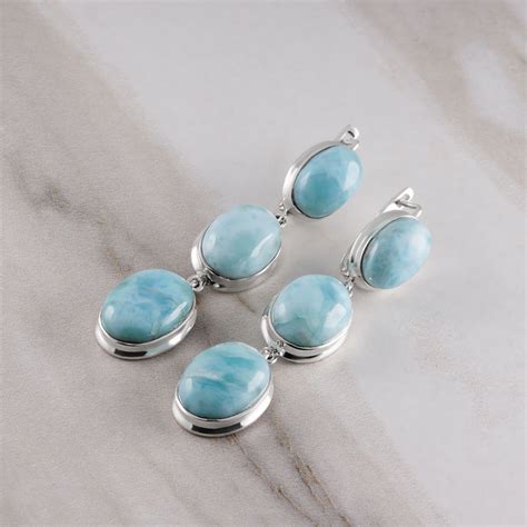 Серьги из серебра с ларимаром - купить с доставкой по выгодным ценам в ...