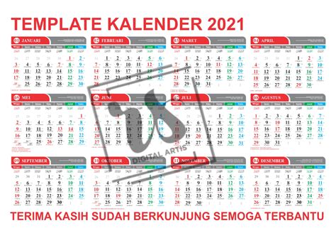 Kalender 2021 Lengkap Dengan Hijriyah Pdf Download Template Kalender 2021 Gratis Format Cdr