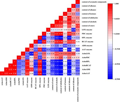 Heat Map Of Correlation Analysis Between Gene Expression Levels Enzyme