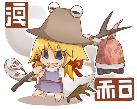 Blonde Hair Blue Eyes Chibi Gurageida Hat Mishaguji Moriya Suwako Touhou Konachan