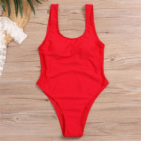 Traje de baño de una pieza para mujer bikini sexy de color sólido traje de baño con cojín en