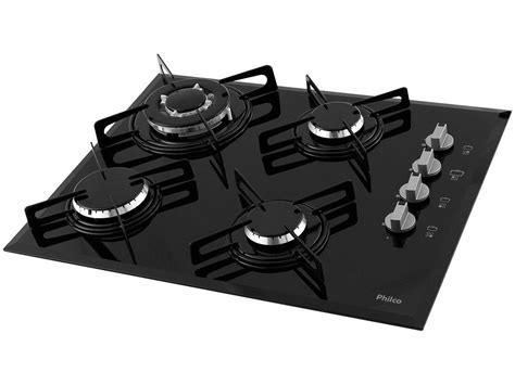Cooktop Tripla Chama 4 Bocas - Cooktop 4 Bocas Philco Cook Chef 4 TC à Gás GLP Tripla Chama