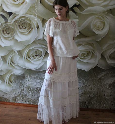 Комплект летний юбка и блузка бохо богемный стиль Milk Lace в интернет ...