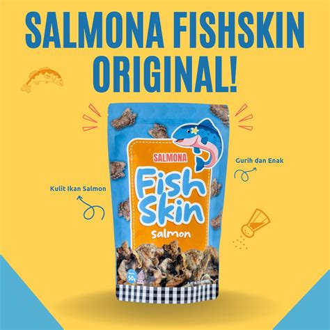 Jual Salmona Fishskin Original Cemilan Kulit Ikan Salmon Makanan