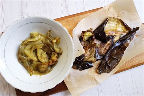 Баклажанная икра с нутом, тахини и квашеным лимоном