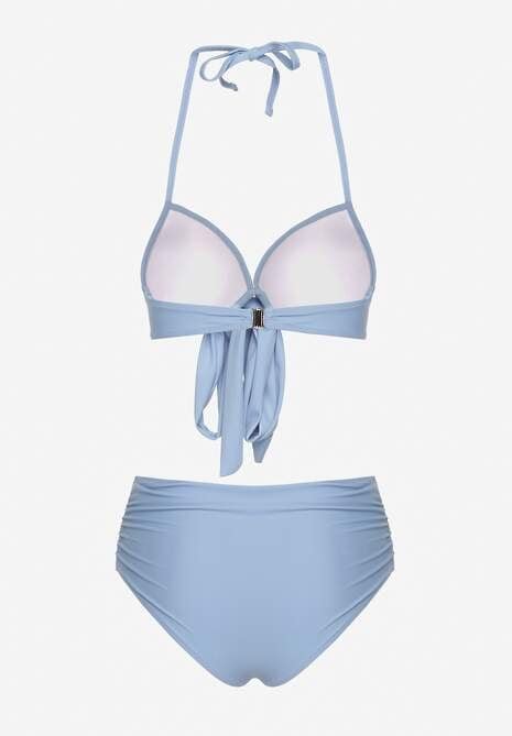 Jasnoniebieskie Bikini Wiązany Biustonosz i Majtki Typu Figi Fevarelia Renee