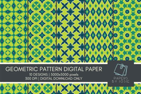 Green And More Green Geometric Pattern Graphic By Papersbyjosie · Creative Fabrica