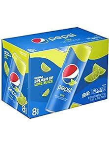 Amazon.com : Pepsi Lime 12oz 8Pk Sleek Cans, 96 Fl Oz : Grocery ...