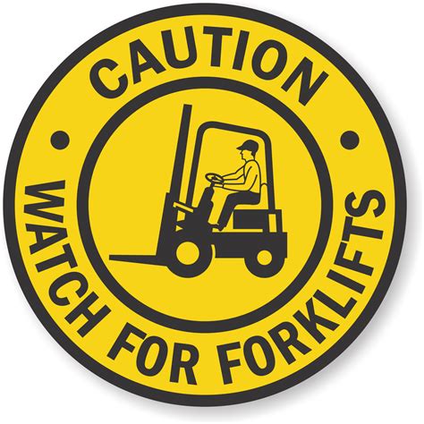 Caution Watch For Forklifts Adhesive Floor Sign