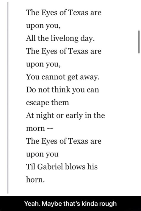 The Eyes Of Texas Are Upon You All The Livelong Day The Eyes Of Texas