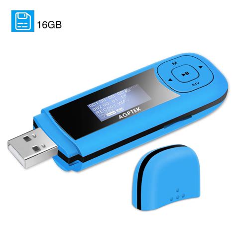 AGPTEK 16GB USB Stick MP3 Musik Player mit Display FM Radio Batterie ...