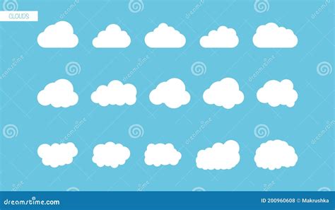 Conjunto De Nubes De Dise O Plano Iconos Aislados De La Nube De