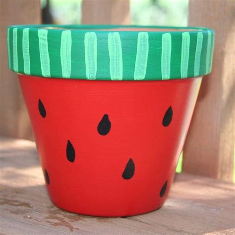 Hand Painted Flower Pots Watermelon Inch Hand Painted Flower Pot