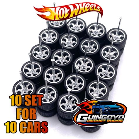 Hot Wheels 10 MIXED RANDOM Real Riders Wheels Rims Tires Set Lot For 1 64 Scale EBay