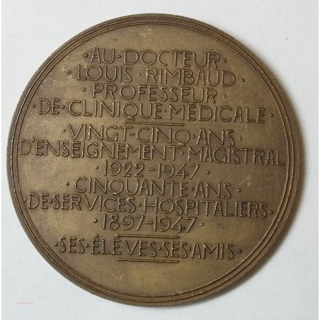 Médaille Professeur Louis Rimbaud Montpellier 1922 1947