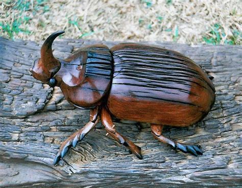 Rhino Beetle Carved From Rhodesian Teak By Tony Fredriksson