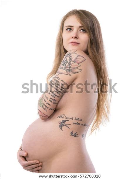 Pregnant Nude Woman Long Blonde Hair Stock Photo Edit Now