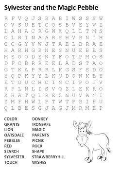 sylvester   magic pebble word search  stevens social studies