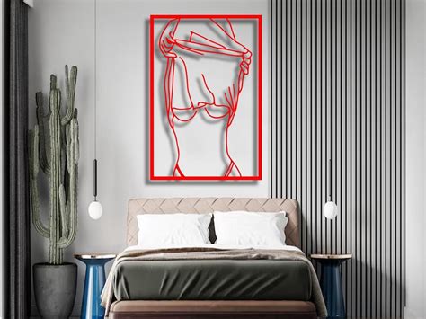 Woman Metal Wall Art Metal Line Art Set Bedroom Get Naked Decor Above Bed Wall Art Bathroom