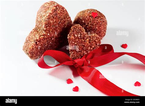 Nuts energy ball on the white background Stock Photo - Alamy