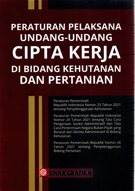 Peraturan Pelaksanaan Undang Undang Cipta Kerja Di Kehutanan Dan