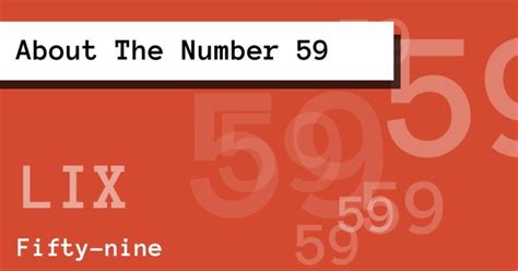 About The Number 59