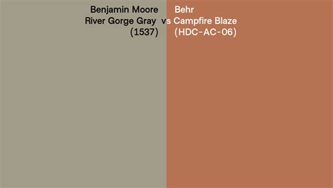 Benjamin Moore River Gorge Gray Vs Behr Campfire Blaze Hdc Ac