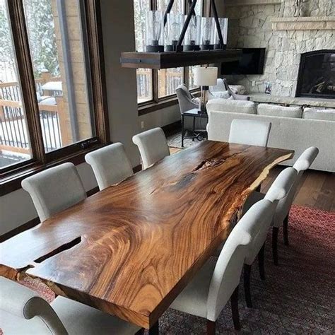 Custom Live Edge Dining Table Kitchen Table Live Edge Black Walnut