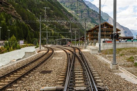 Swiss Railway Track Alps Train 16782185 Stock Photo at Vecteezy