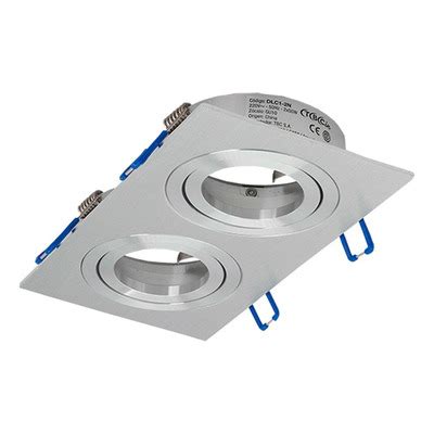 LUZ DESING Spot Embutir Acero 2 Luces De Aluminio Gu10 Cardanico Tbcin