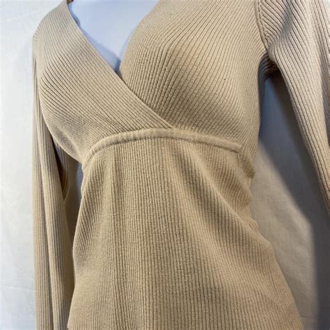 Cream Colored Balletcore Wrap Style Top With Fitted Depop