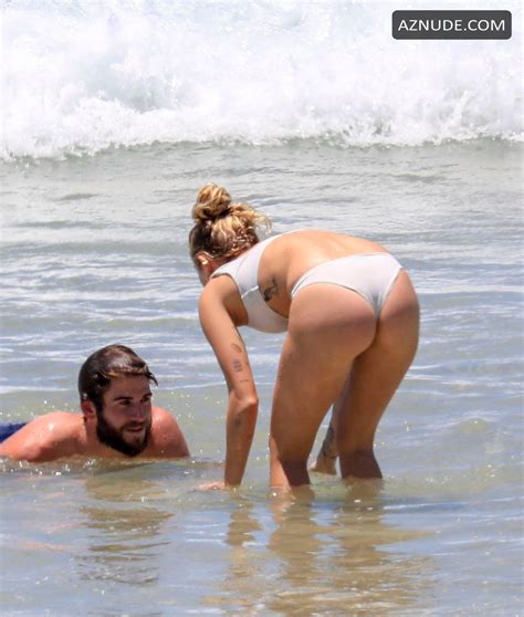 Miley Cyrus Wears A White Bikini On The Beach In Byron Bay Australia Aznude