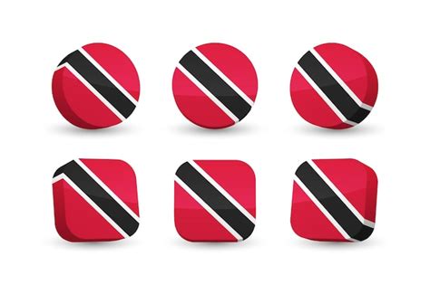 Premium Vector Trinidad Tobago Flag D Vector Illustration Button