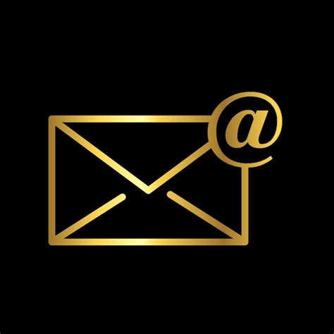 Premium Vector Gold Envelope Email Icon Vector Template Logo Trendy