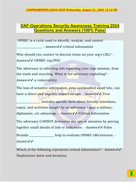 security awareness quizlet 4