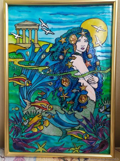 Картина на стекле "Русалочка" в интернет-магазине Ярмарка Мастеров по ...