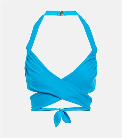 Rebecca Vallance Luana Halterneck Bikini Top In Peacock Modesens
