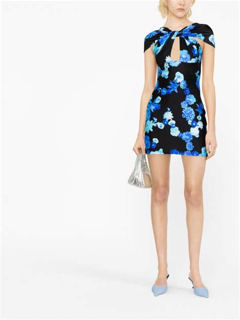 Coperni Floral Print Cut Out Dress Farfetch