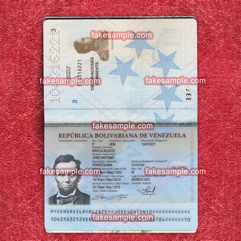 Venezuela Passport Fake Template 🚀