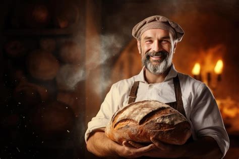 Premium Ai Image A Professional Baker Bakes Beautiful Bread