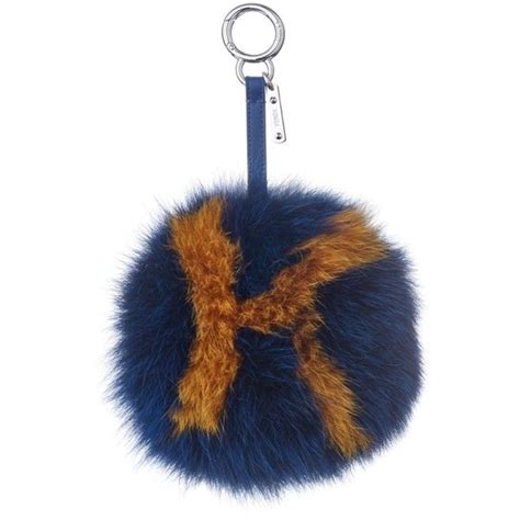 Fendi K Letter Pompom Fox Fur Bag Charm Liked On Polyvore