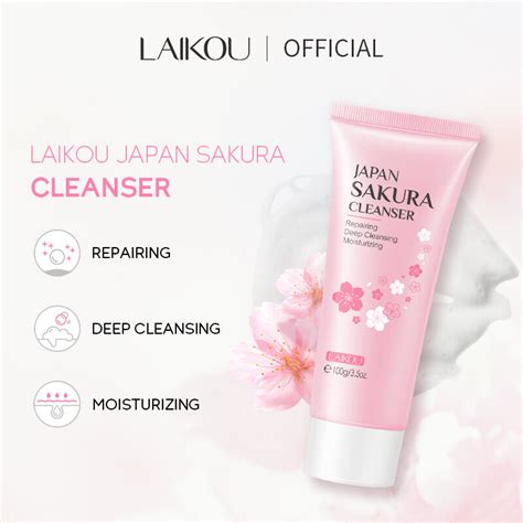 Laikou Sakura Foam Cleanser Whitening Face Wash Deep Cleansing 100g Lazada Ph