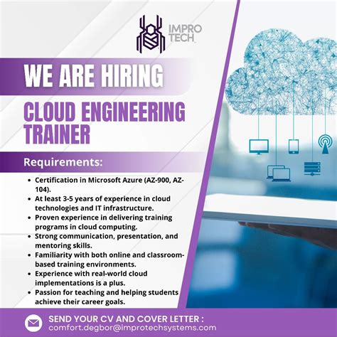 We're Hiring: Cloud Engineering Trainer – Inspire the Next Generation ...