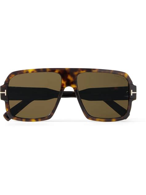 Tom Ford Oversized Square Frame Tortoiseshell Acetate Sunglasses Tom Ford